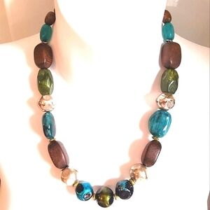 Multi Color Beaded Necklace 1990's